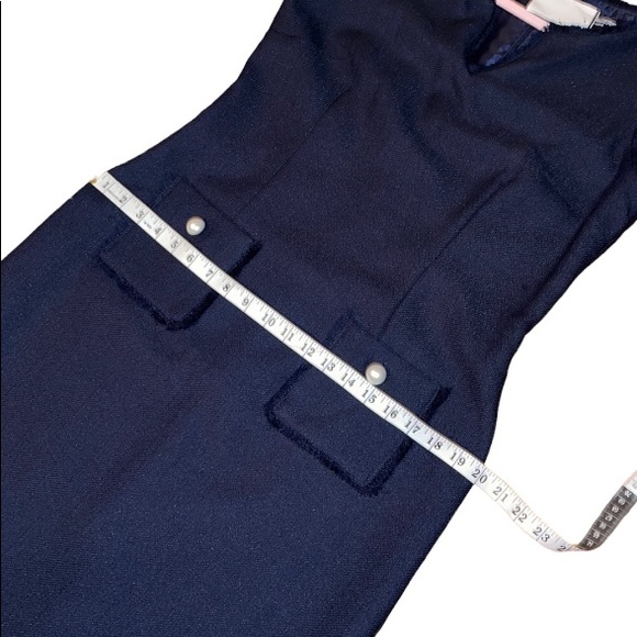 NWOT Karl Lagerfeld Paris Navy Textured Dress - Picture 12 of 12